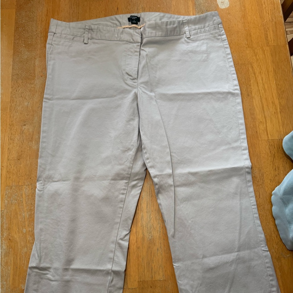 Womens J Crew size 16 Cropped Beige Straight-Leg Pants